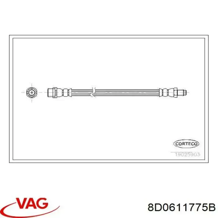 Тормозной шланг задний VAG 8D0611775B цена, от 5.62 USD