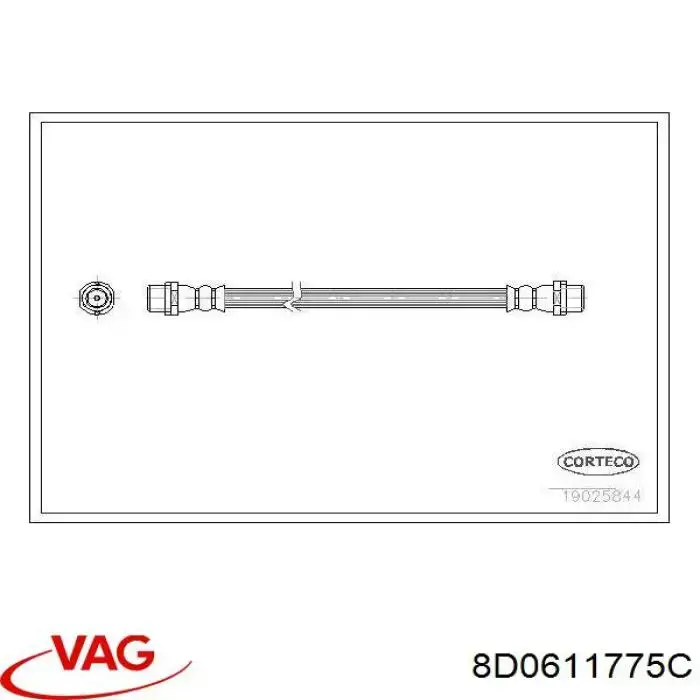 Задний тормозной шланг 8D0611775C VAG