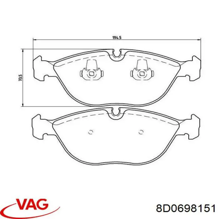 Колодки VAG 8D0698151 цена, от 14.76 USD