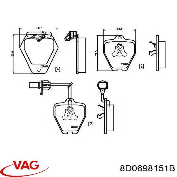 Колодки VAG 8D0698151B цена, от 21.02 USD