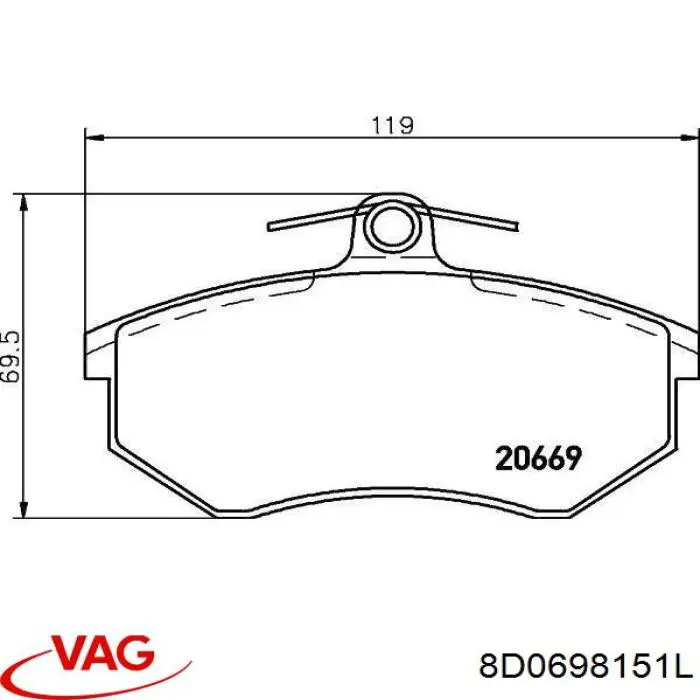 Колодки VAG 8D0698151L цена, от 17.62 USD