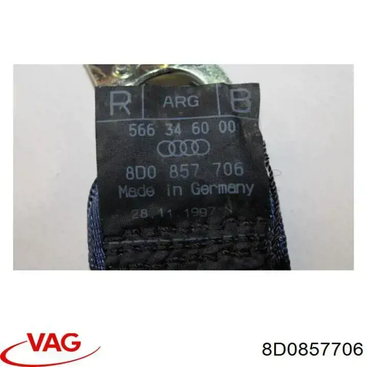 Ремень безопасности передний правый VAG 8D0857706 цена, от 3.95 USD