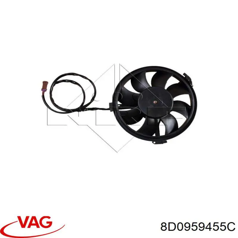 Купить 8D0959455C VAG Электровентилятор охлаждения в сборе (мотор+крыльчатка)