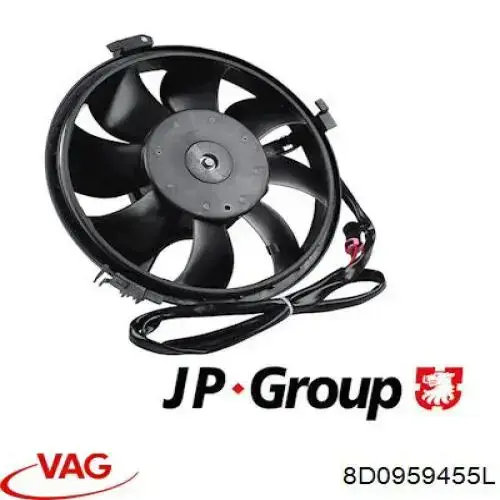 Ventilador (rodete +motor) refrigeración del motor con electromotor completo 8D0959455L VAG