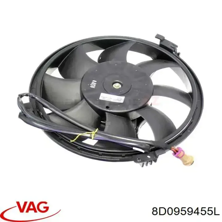 8D0959455L VAG ventilador elétrico de esfriamento montado (motor + roda de aletas)