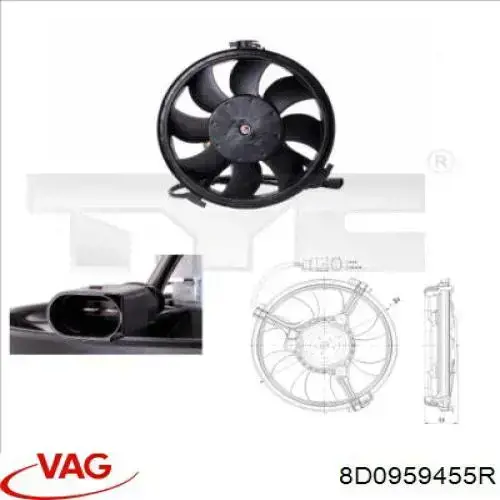 Купить 8D0959455R VAG Электровентилятор охлаждения в сборе (мотор+крыльчатка)