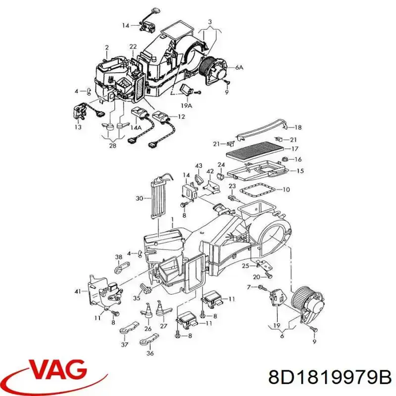 8D1819979B VAG водосток лобового стекла