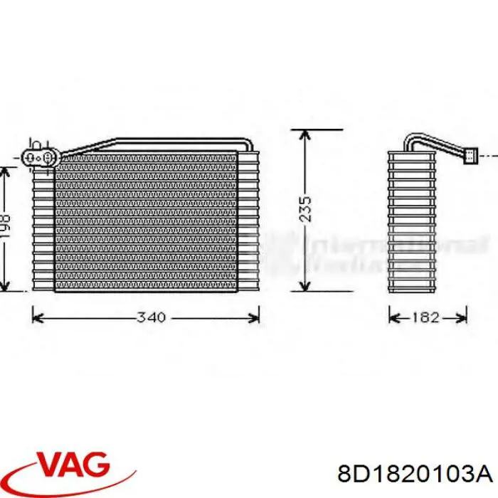 Испаритель кондиционера 8D1820103A VAG