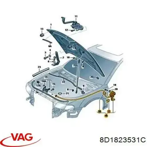 Трос открывания капота Kamoka 1251016 цена, от 17.79 USD