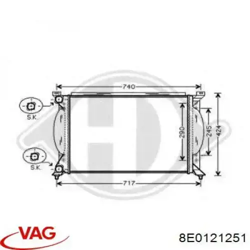 Радиатор 8E0121251 VAG