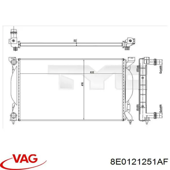 Радиатор 8E0121251AF China