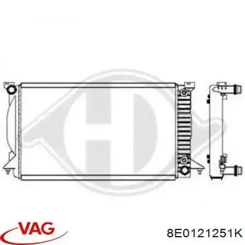 Радиатор охлаждения двигателя VAG 8E0121251K цена, от 164.70 USD