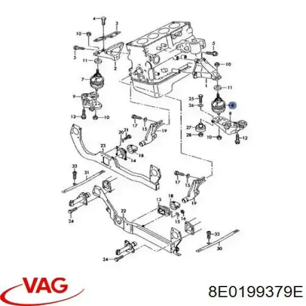 Купить 8E0199379E VAG Подвеска двигателя (силового агрегата)
