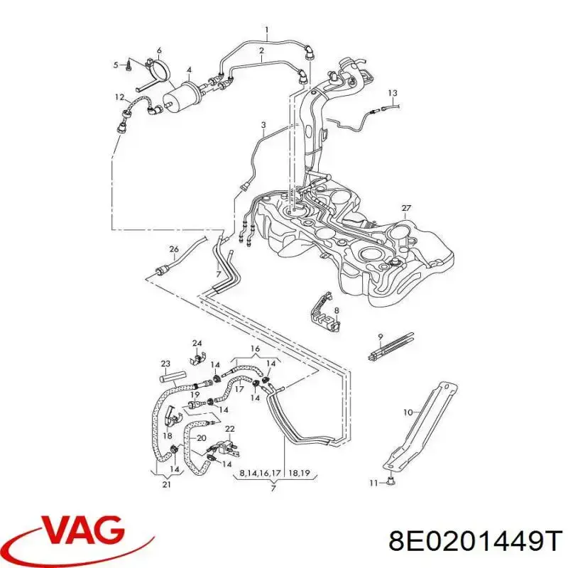 8E0201449T VAG Кронштейн воздушного фильтра