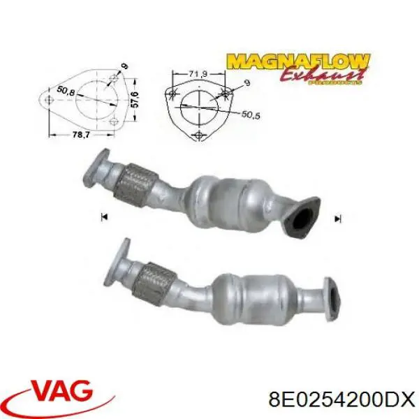 Каталитический нейтрализатор отработавших газов VAG 8E0254200DX цена, от 164.11 USD