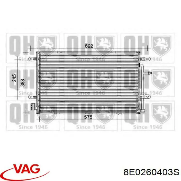 Купить 8E0260403S VAG Радиатор системы охлаждения кондиционера