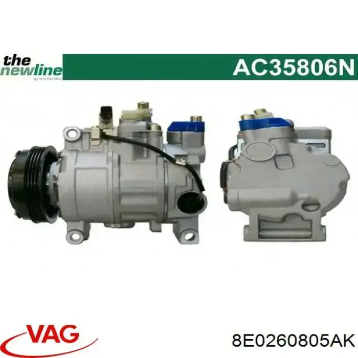 8E0260805AK VAG compressor de aparelho de ar condicionado