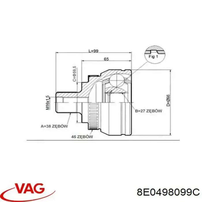 ШРУС наружный VAG 8E0498099C