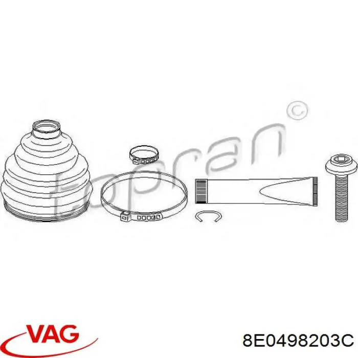 Купить 8E0498203C VAG Пыльник гранаты наружный, передний