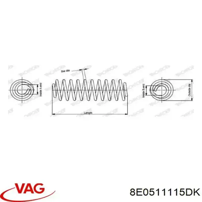 Купить 8E0511115DK VAG Пружина подвески