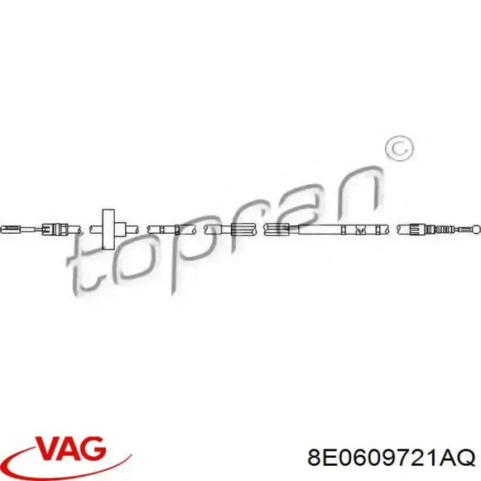 Купить 8E0609721AQ VAG Трос стояночного тормоза задний левый
