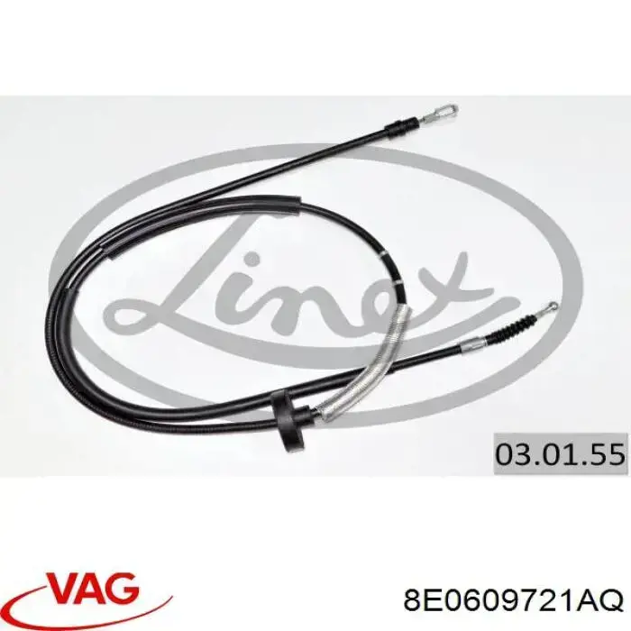 Трос ручного тормоза задний VAG 8E0609721AQ цена, от 13.10 USD