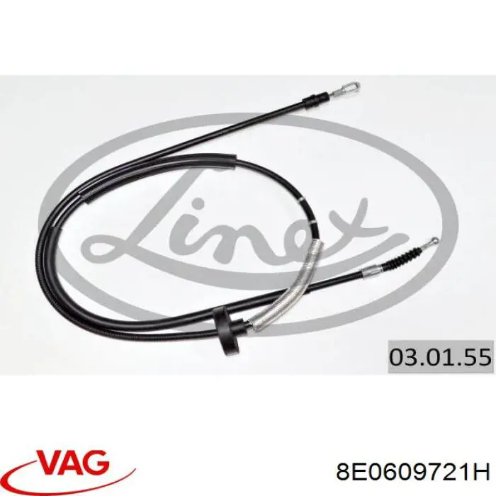Трос ручного тормоза задний VAG 8E0609721H цена, от 17.60 USD