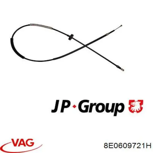Купить 8E0609721H VAG Трос стояночного тормоза задний левый