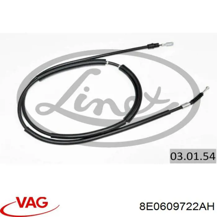 Трос стояночного тормоза задний правый VAG 8E0609722AH цена, от 12.80 USD