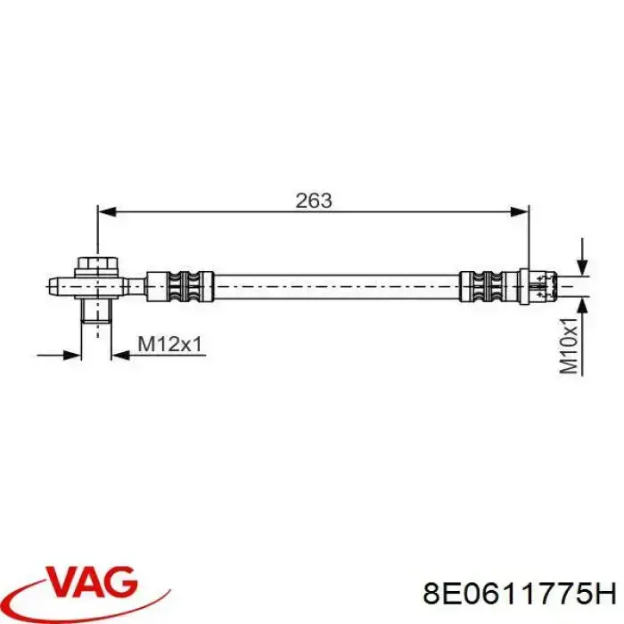 Тормозной шланг задний VAG 8E0611775H цена, от 9.11 USD