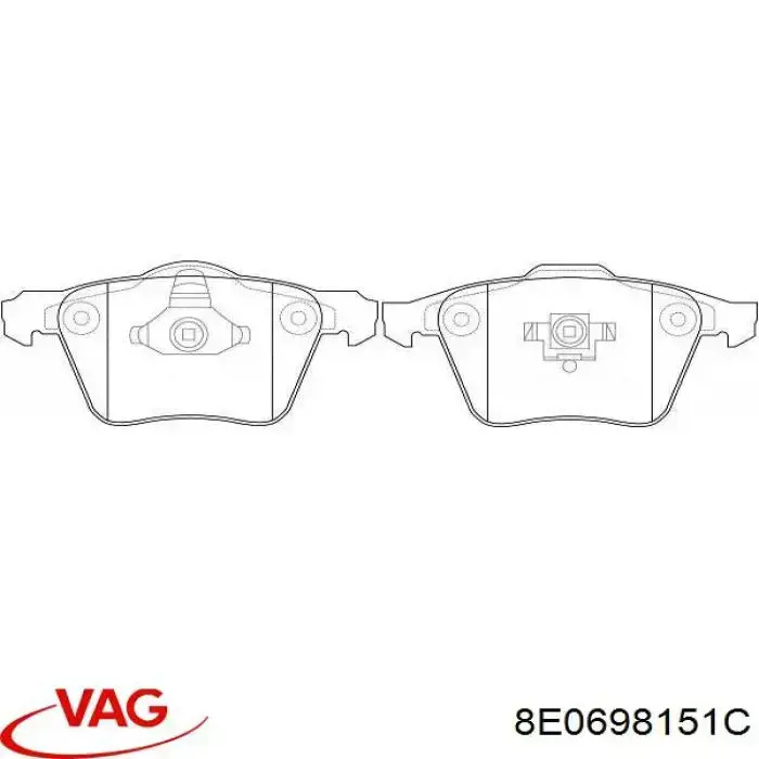 8E0698151C VAG Колодки передние
