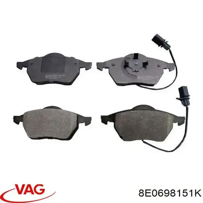8E0698151K VAG Колодки передние
