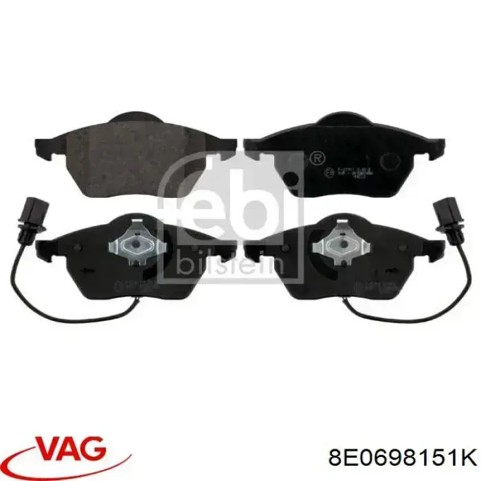 Передние тормозные колодки 8E0698151K VAG