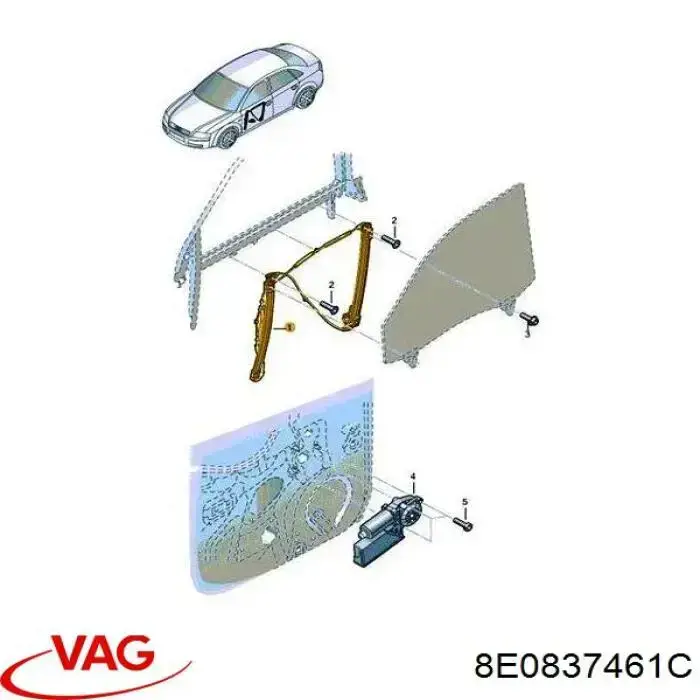 Купить 8E0837461C VAG Подъемник механический ветрового стекла