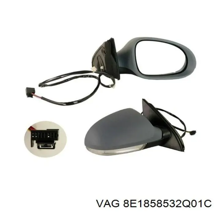 Корпус зеркала заднего вида правого (внутрення часть) 8E1858532Q01C VAG