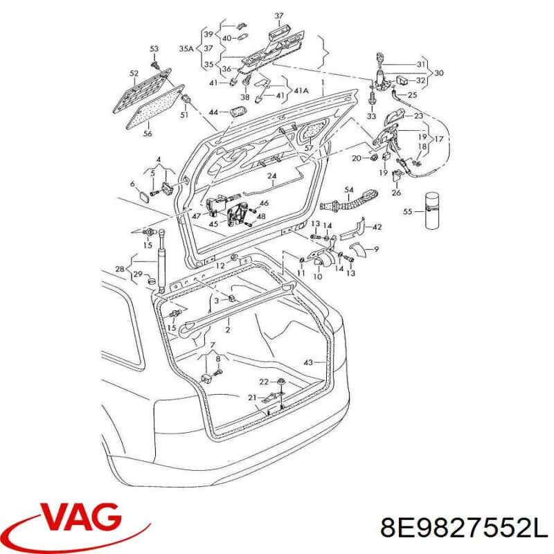 8E9827552L VAG амортизатор багажника