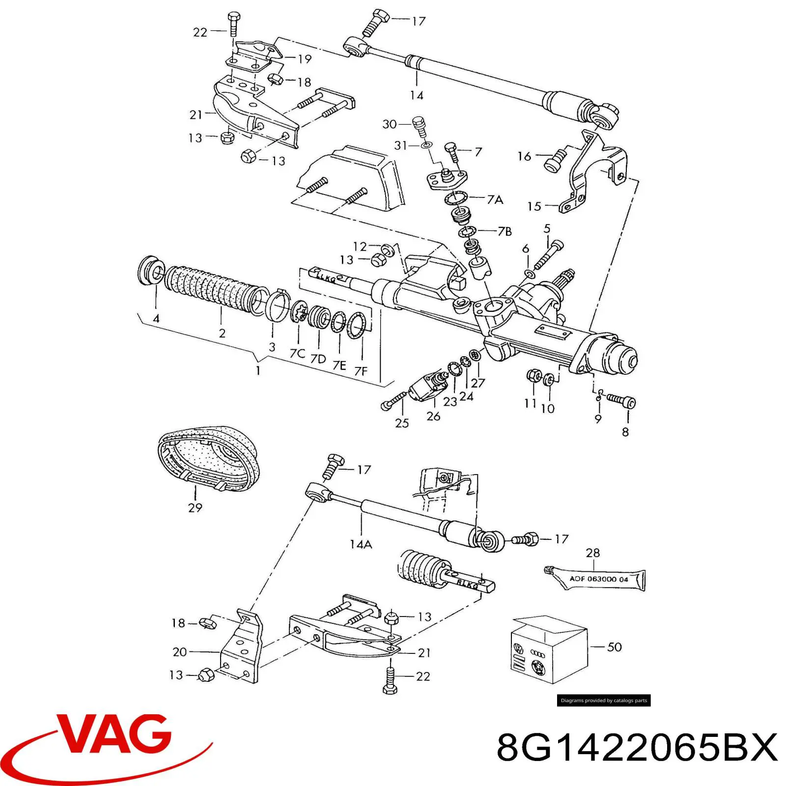 Рулевая рейка 8G1422065BX VAG