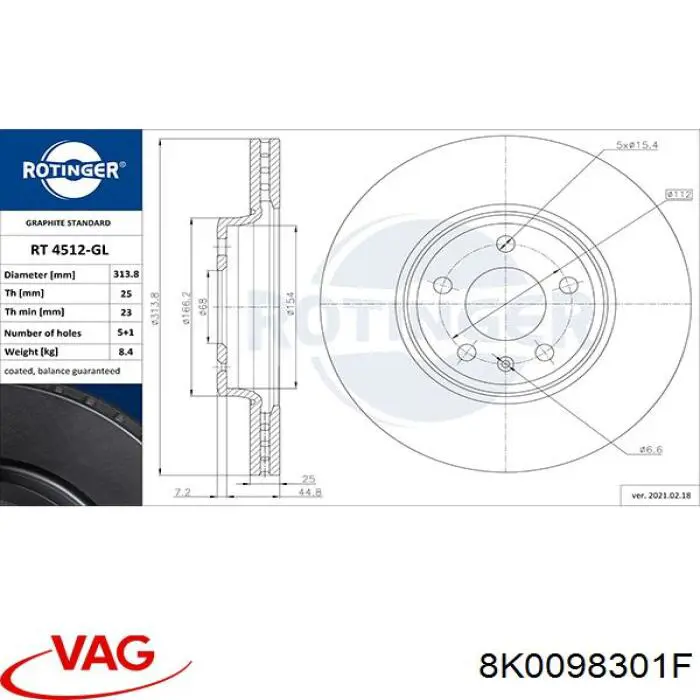 Колодки VAG 8K0098301 цена, от 50.26 USD