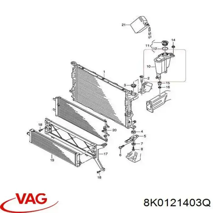 Бачок системы охлаждения 8K0121403Q VAG
