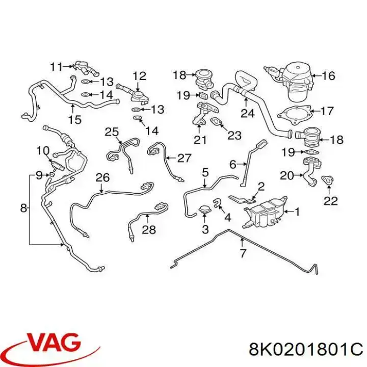 Adsorvedor dos vapores de combustível Audi Q5  8RB