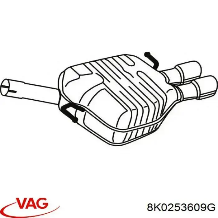 Silenciador, parte traseira para Audi A4 (8K2)