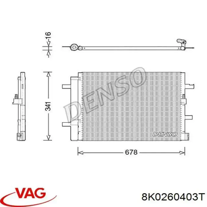 Конденсатор кондиционера VAG 8K0260403T цена, от 81.08 USD