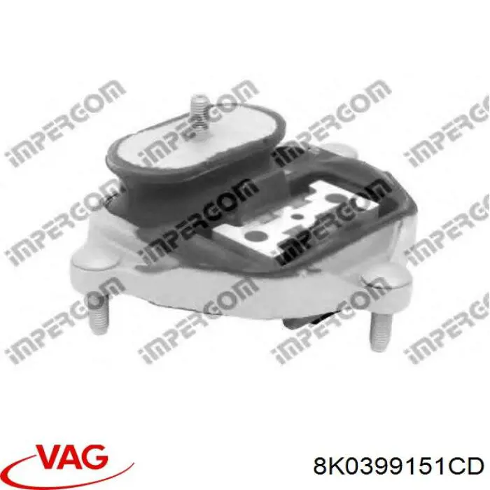 8K0399151CD VAG подушка трансмиссии (опора коробки передач задняя)
