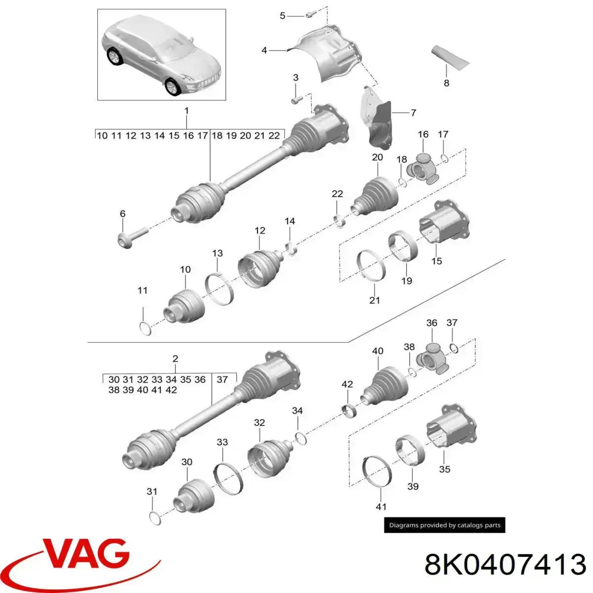  VAG 8K0407413 цена, от 23.28 USD