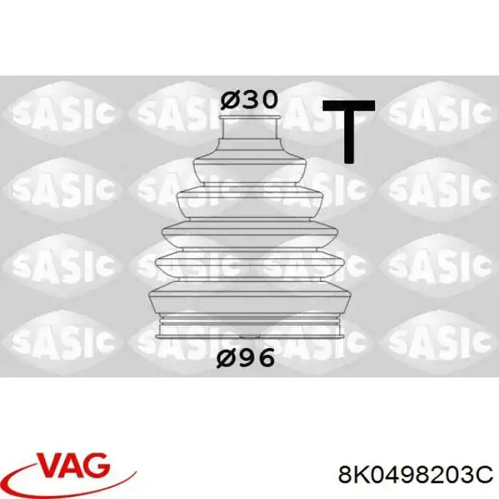 8K0498203C VAG bota de proteção externa de junta homocinética do semieixo dianteiro