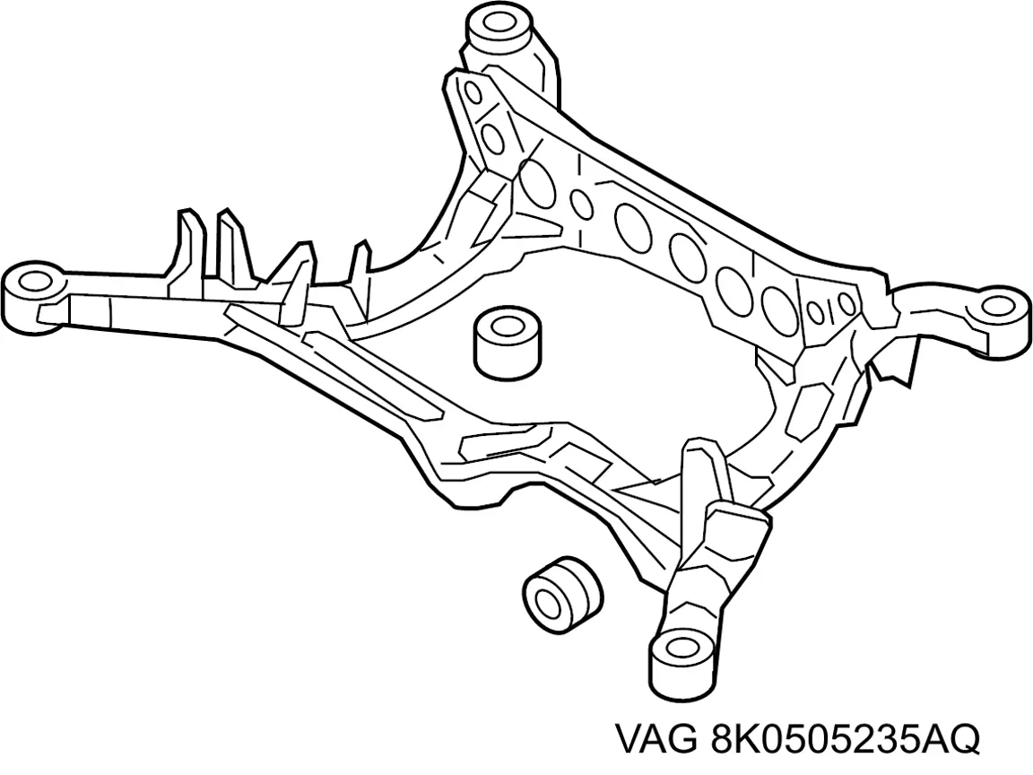 Балка задней подвески (подрамник) 8K0505235AQ Market (OEM)