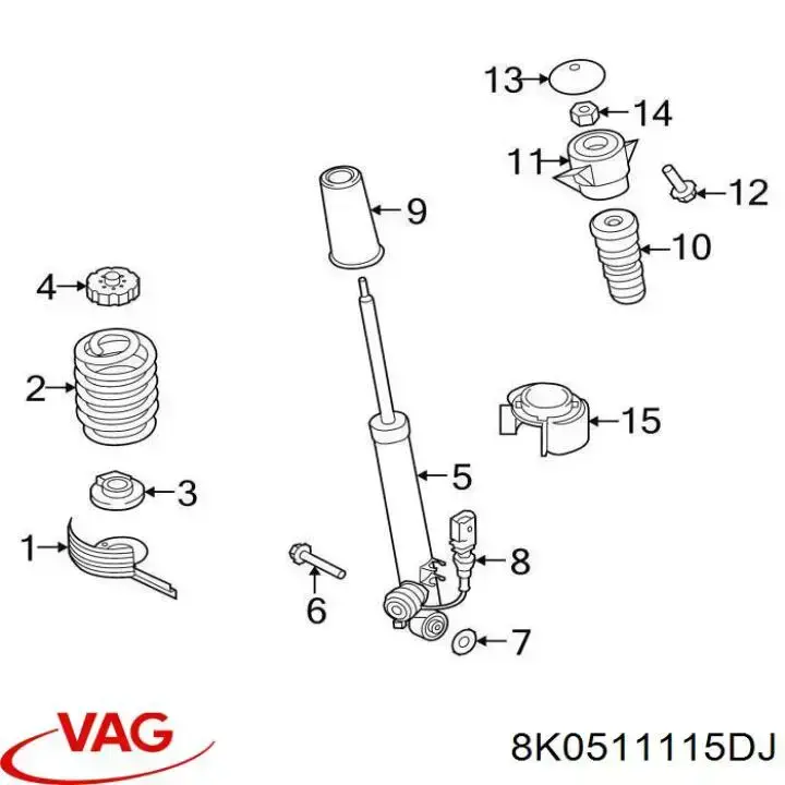 Задняя пружина 8K0511115DJ VAG