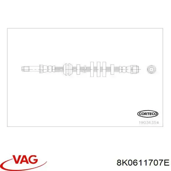 Купить 8K0611707E VAG Шланг тормозной передний