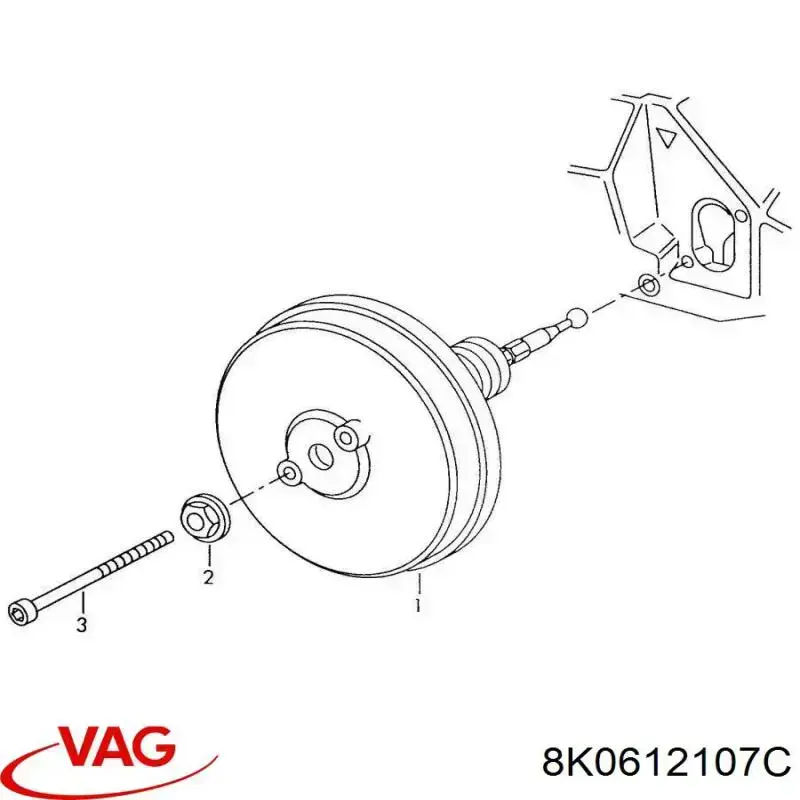 Усилитель тормозов 8K0612107C VAG