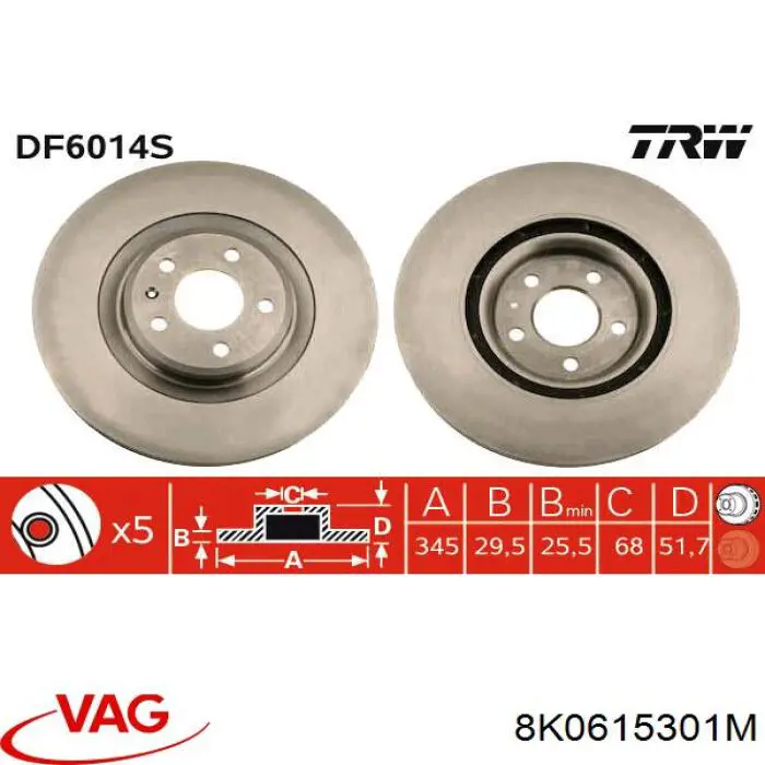 8K0615301M VAG/Audi